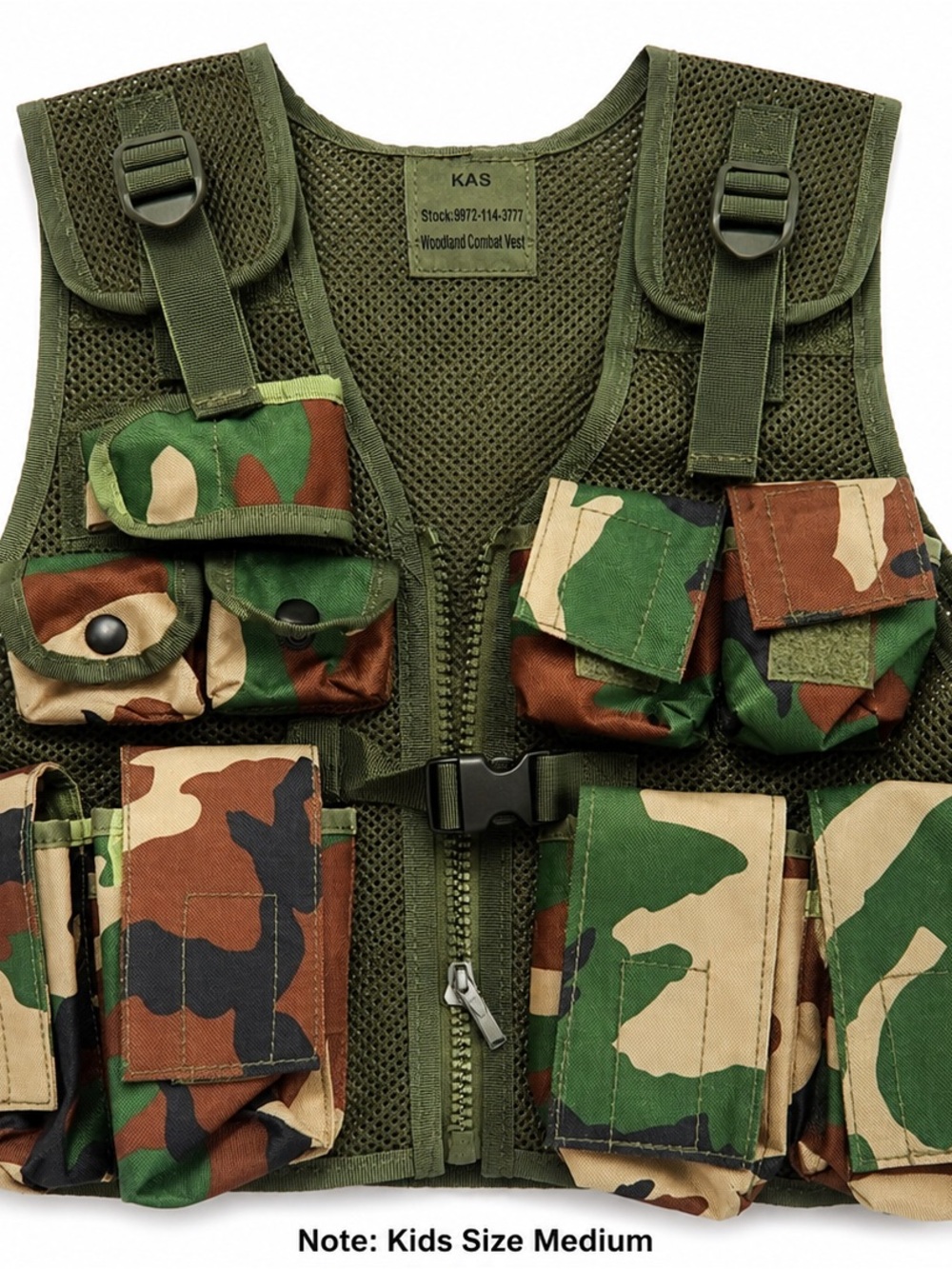 Kids Woodland Camouflage Tactical Vest